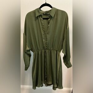 Zara Olive Green Shirt Dress